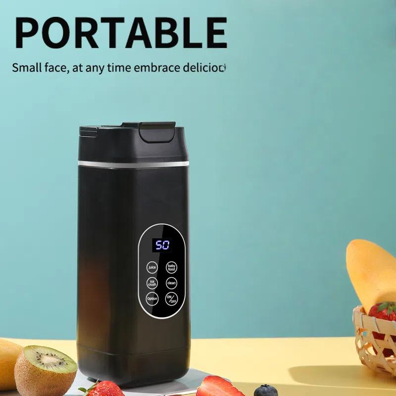 

2025 Бытовой Многофункциональный Электрический Блендер Перезаряжаемая Портативная Соковыжималка 420 мл Цифровой Дисплей Фруктовая Соковыжималка Чашка 12-Лезьев чёрный