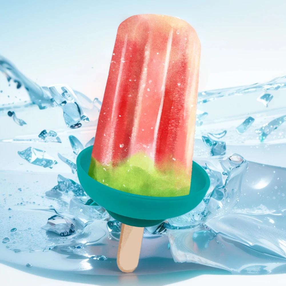 Tropffreier Eis am Stiel Halter Silikon Anti-Tropf Eiscreme Halter Wiederverwendbarer Tragbarer Eis am Stiel Schutz für Kinder Eiscreme