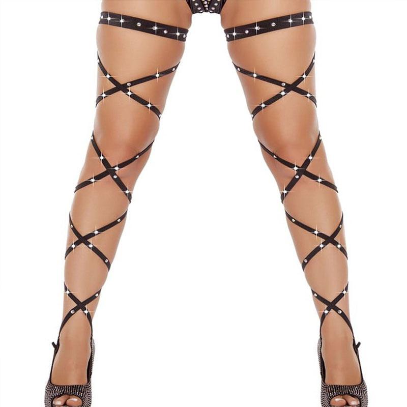 Hot Sexy Black Open Crotch Bodysuit Woman Sexy Lingerie Erotic Punk Leather Set Bdsm Underwear Porn Roleplay Costume Goth Outfit
