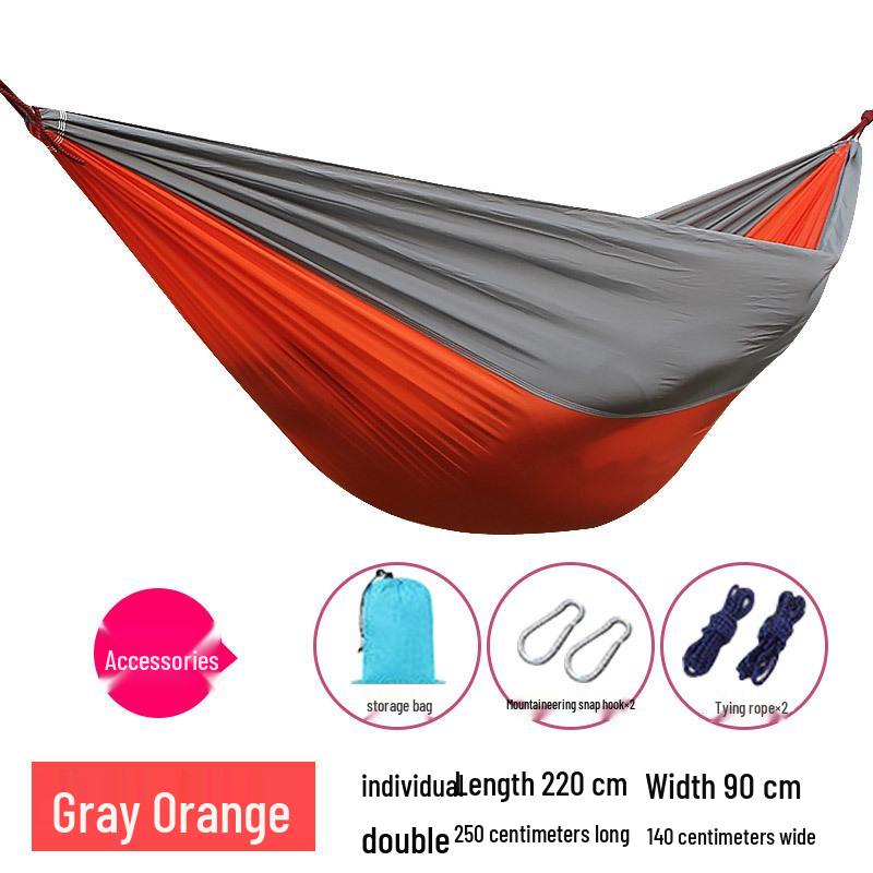 Outdoor Lightweight Parachute Fabric Double Hammock for Travel and Leisure