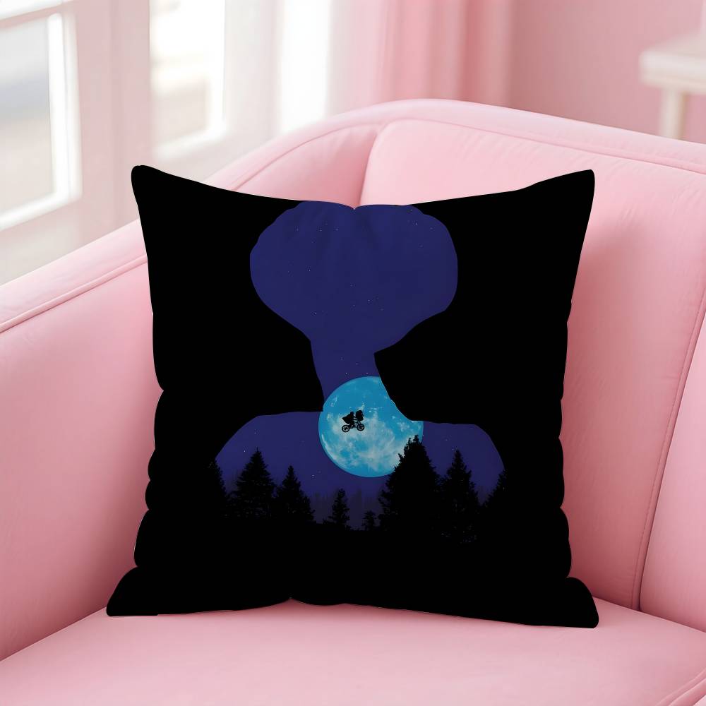 Movie E T The E-Extra T-Terrestrial Pillow Case Pattern Printing Pillowcase Living Room Sofa Cushion Cover Bedroom Room Decor