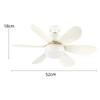 Remote-Controlled Flower-shaped 6-Leaf E27/26 Chandelier Fan Light - Super Silent