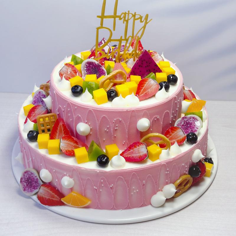 2025 Europäisches zweistöckiges Obstkuchenmodell für Ausstellungszwecke