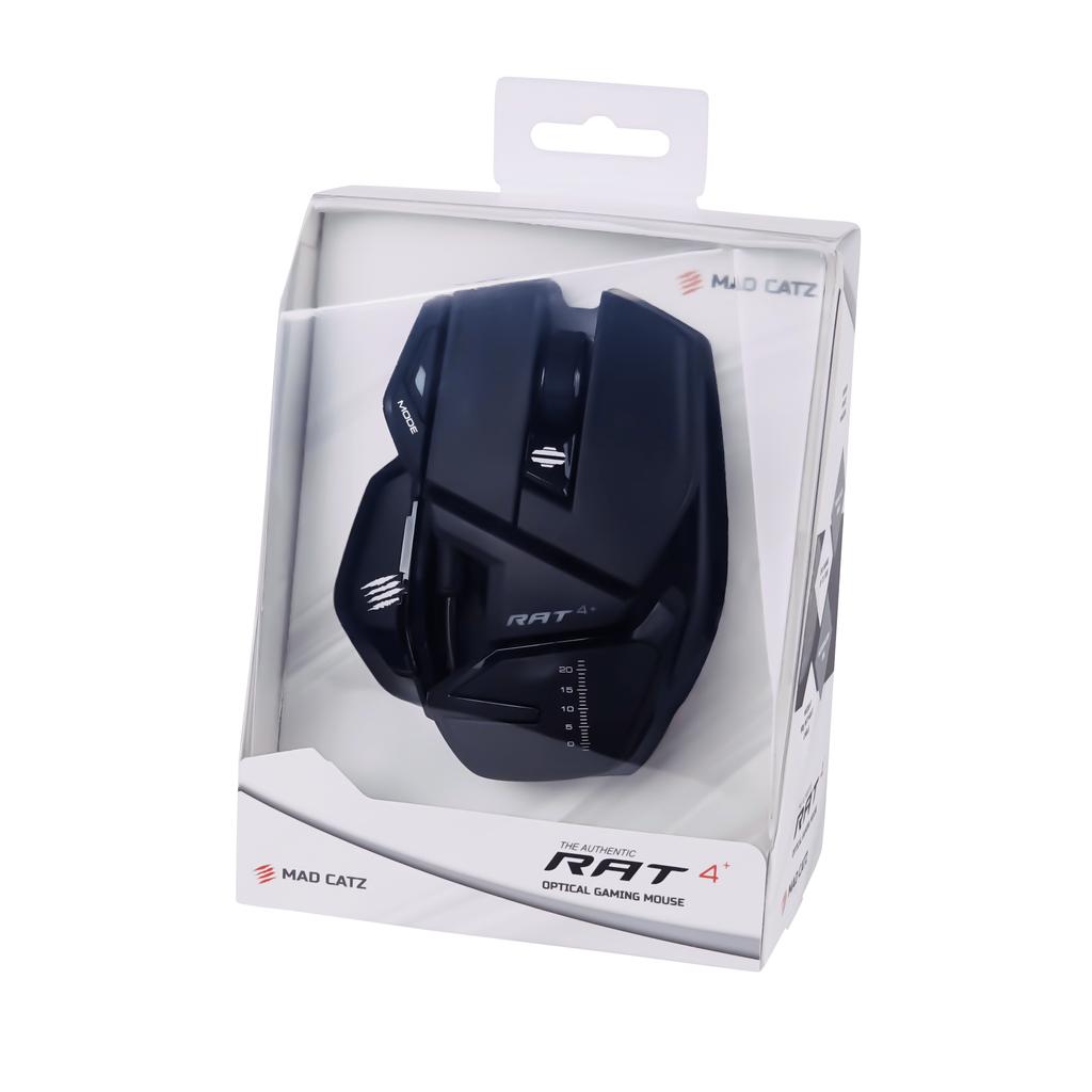 Madcatz RAT 4+ Noire - Souris gamer filaire personnalisable - 9 boutons - LED - 7200 DPI - Pixart PMW3330