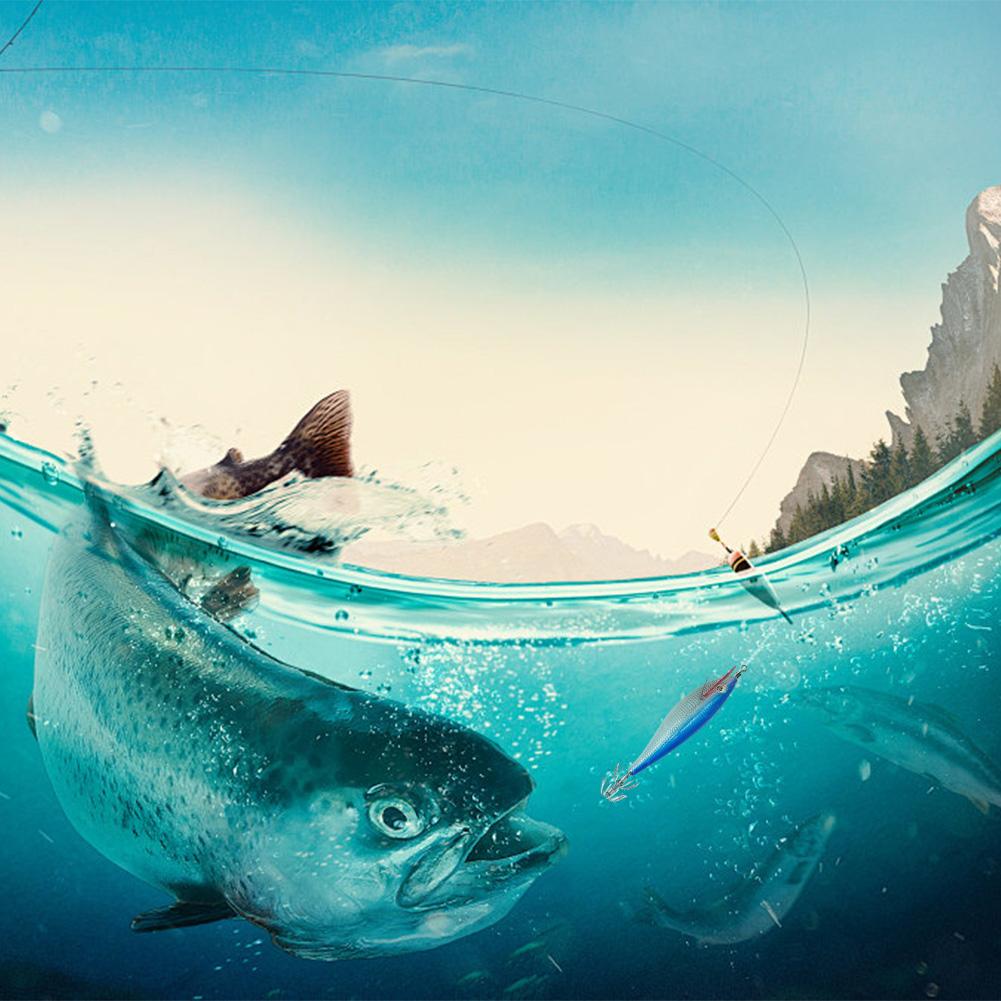 10g/10cm Squid Jig Baits Double Hook Glowing Octopus Bait Fishing Tackles Glow In The Dark Octopus Bait for Saltwater Freshwater