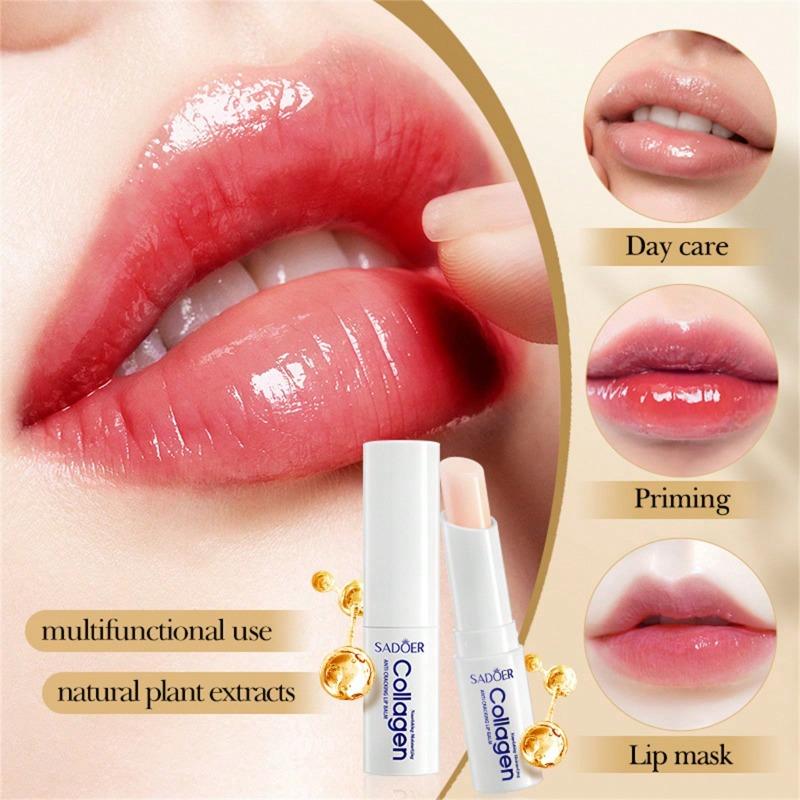 1Pc Hydrating Collagen Lip Balm Antichapped Moisturizing Formula with Hyaluronic Acid Gentle Enough for All Skin Types