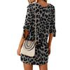 Animal Print Summer Fashion Womens Half Sleeve Leopard Printed Dress Casual Floral Print Mini Dress Plus Size