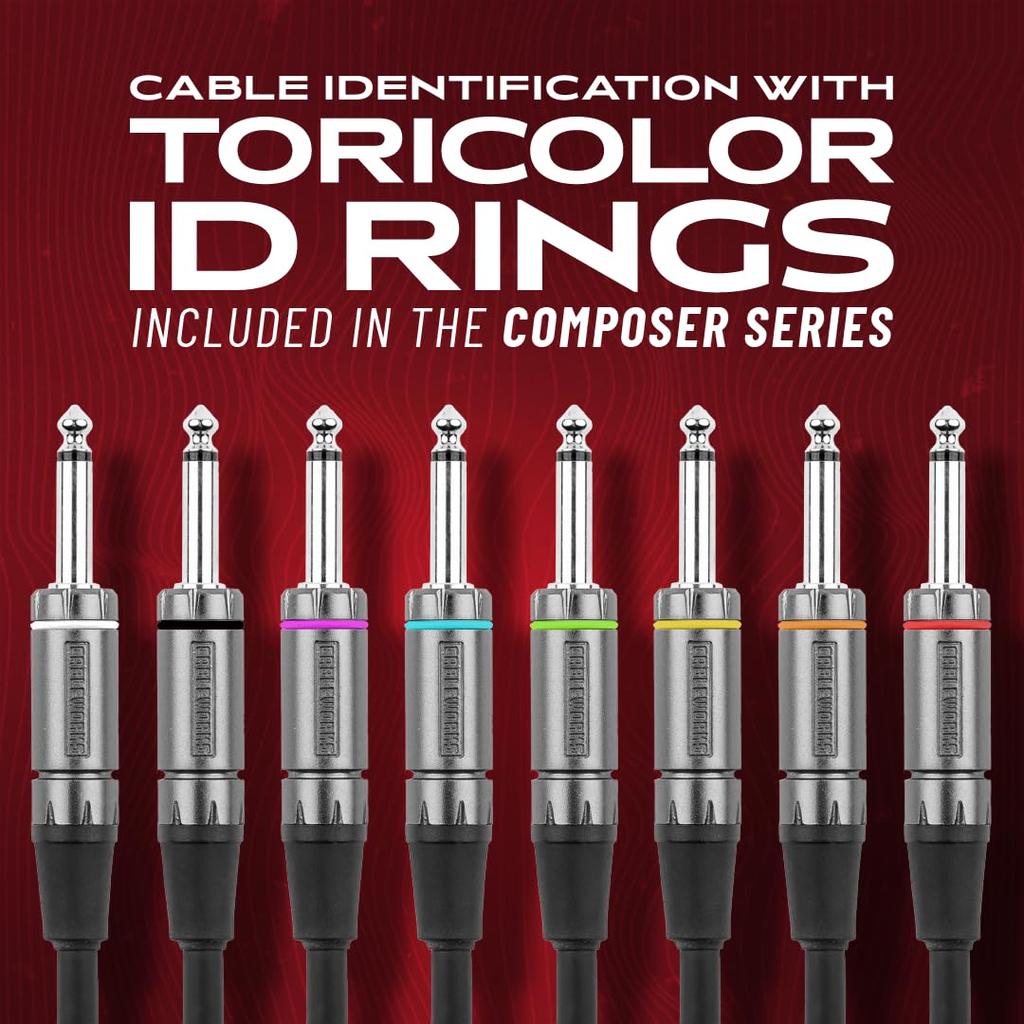 Cableworks by Gator Cases Composer Series Shielded Cable for GuitarBass (30ft SL) GCWC-INS-30RA