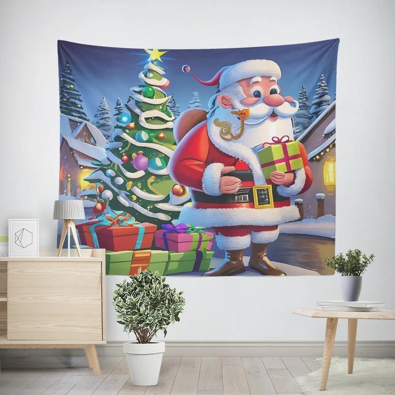 

Новогодний рождественский узор с изображением гнома из мультфильма для гостиной и спальни, декоративный гобелен 100x75cm