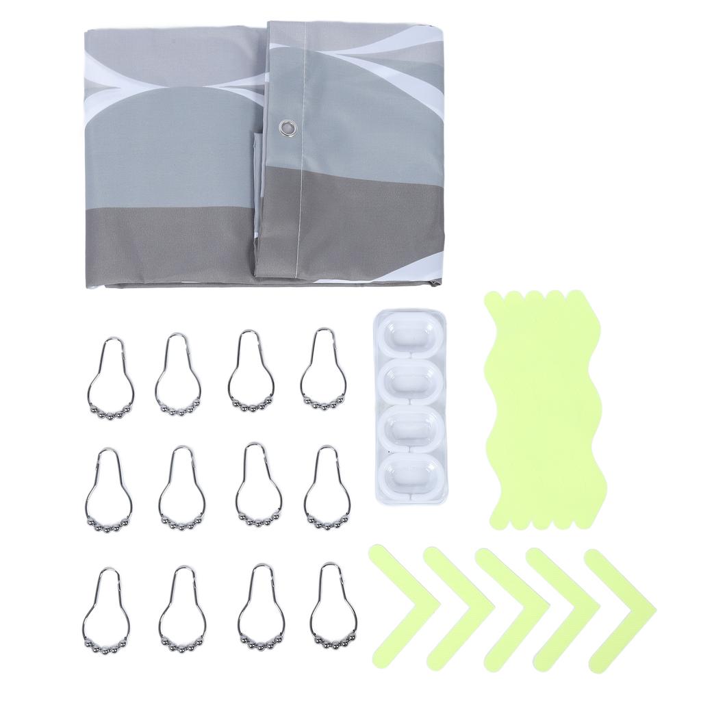 Waterproof Fabric Shower Curtain Liner Rust Resistant Grommets Machine Washable Thickened Bath