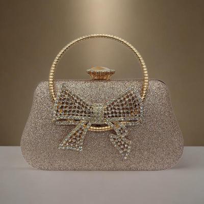 Elegant Leather Evening Clutch with Bow - European & American Style
