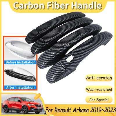 Car Accessories Door Handle Cover for Renault Arkana Megane Conquest Samsung XM3 Carbon Fiber Stickers