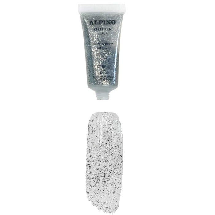 Maquillage de déguisement - ALPINO - DL000615 - Gel Transparent - Paillettes Argentées - 6 Pièces