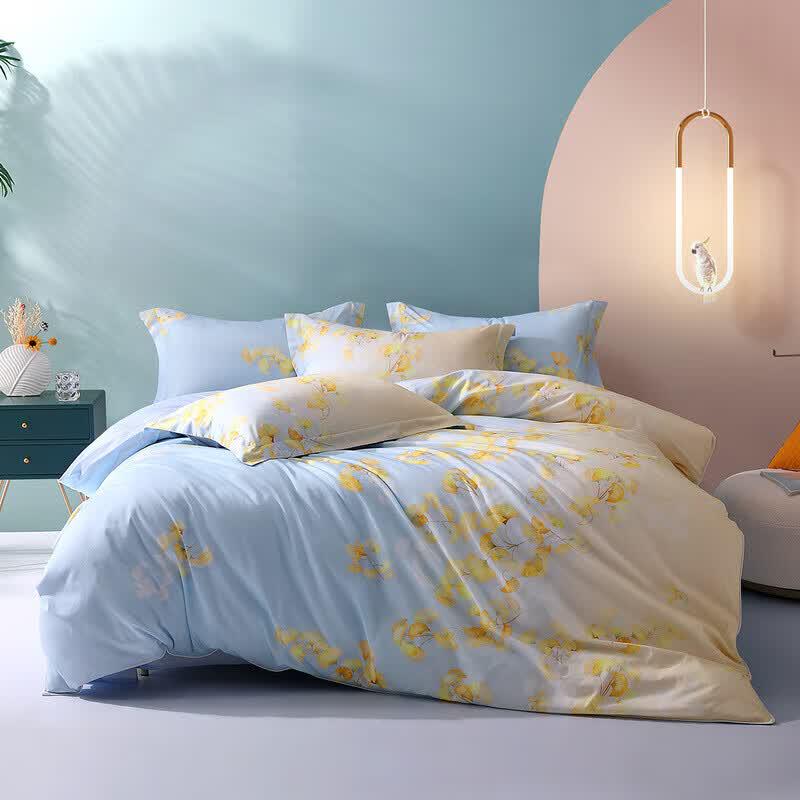 Mercury Home Textiles 40S Cotton 4-Piece Bedding Set 1.5m Bed