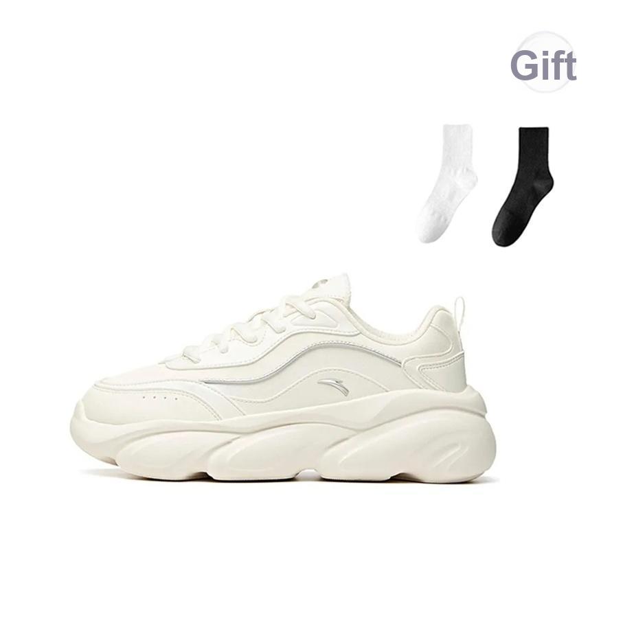 Anta Meow Meow Shoes Meow Claw Comfortable Shock Absorption Non-Slip Wear-Resistant Wrap Low-Top Dad Shoes Women Sneaker Ivory-White 922528894F-1