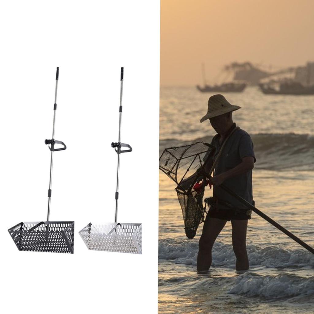 Sand Fleas Rake Sifting Multifunctional Easy Cleanup Premium Telescopic Handle Beach Sifter Deep Shovel Chicken Poop Scooper