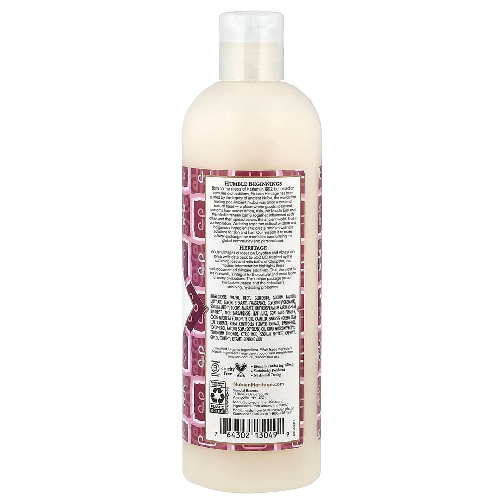Nubian Heritage Body Wash, Goat's Milk & Chai, 13 Fl Oz (384 Ml)