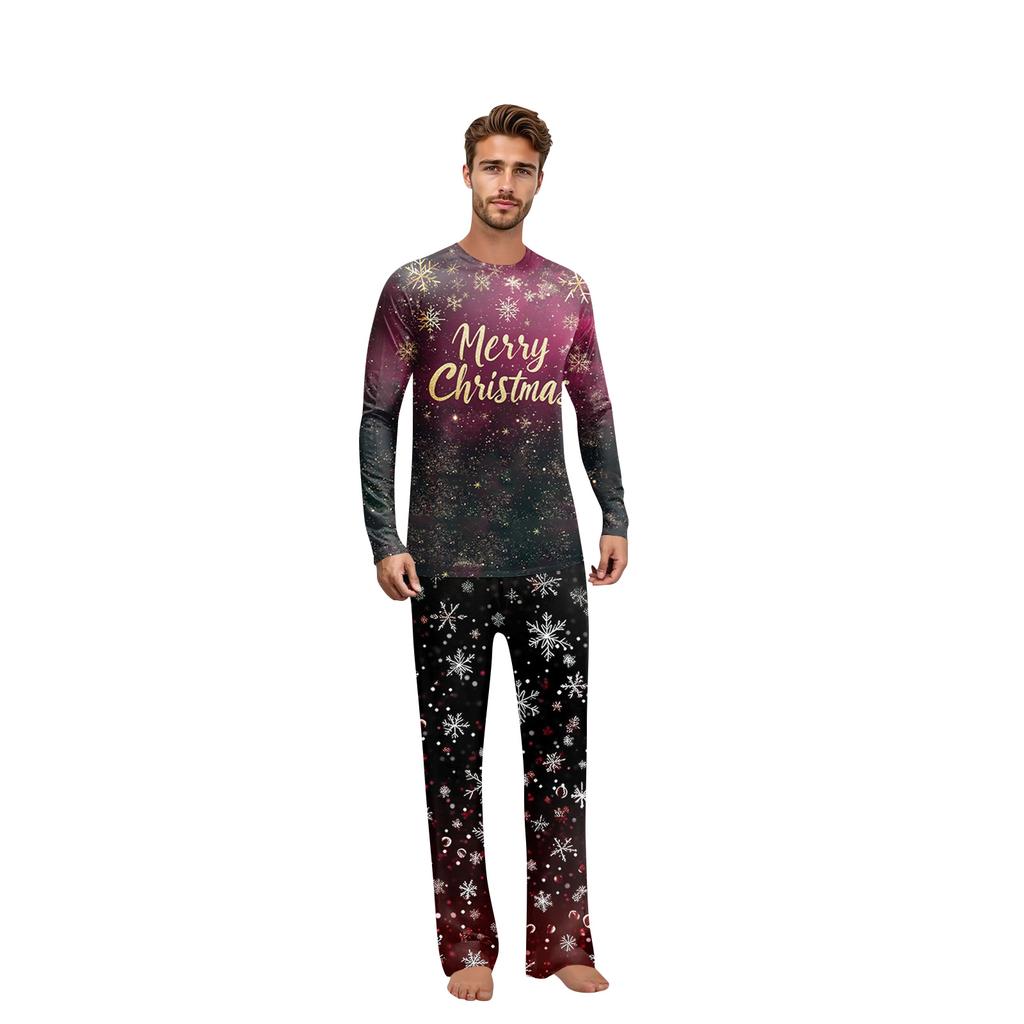 Christmas Print Family Outfit Long Sleeve Top + Pants Set Family Outfit