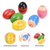 6 Pack Wooden Shake Egg Easter Egg Percussion Instrument Interesting Music Shake Eggs for Party Easter Gift Musical Egg