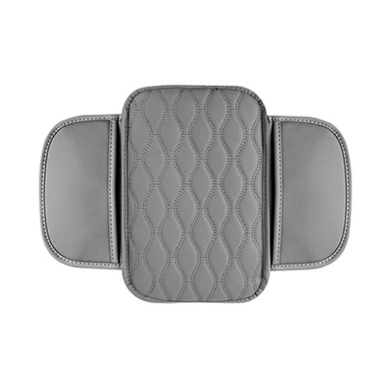 Car Armrest Cushion Center Console Protector Pad with Storage Pocket Faux Leather Heightening Armrest Pillow for Most Cars