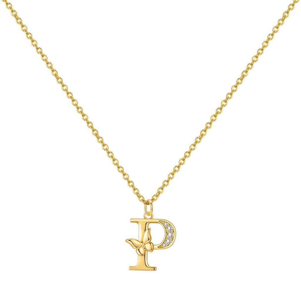 Orstarry 925 Silver Golden A-Z Lucky Letters Necklace Pendant Necklace for Women Birthday Gifts Fashion Fine Jewelry
