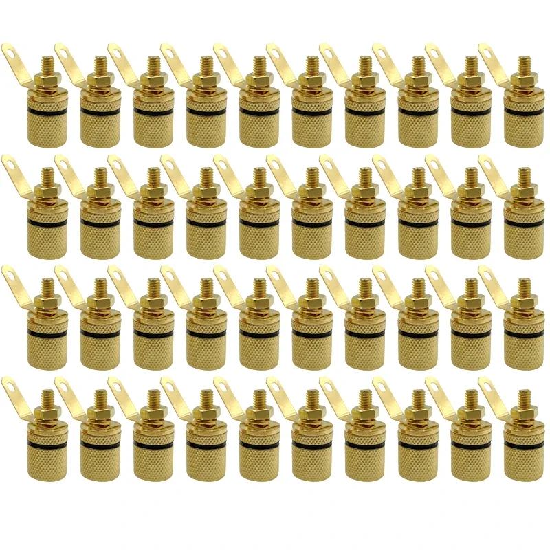 

40Pcs Gold Plated Amplifier Speaker Terminal Binding Post Banana Plug Socket Connector Suitable for 4mm Banana Plugs