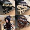 Vintage Knit Beret Wool Blend Warm Hat For Autumn Winter Women