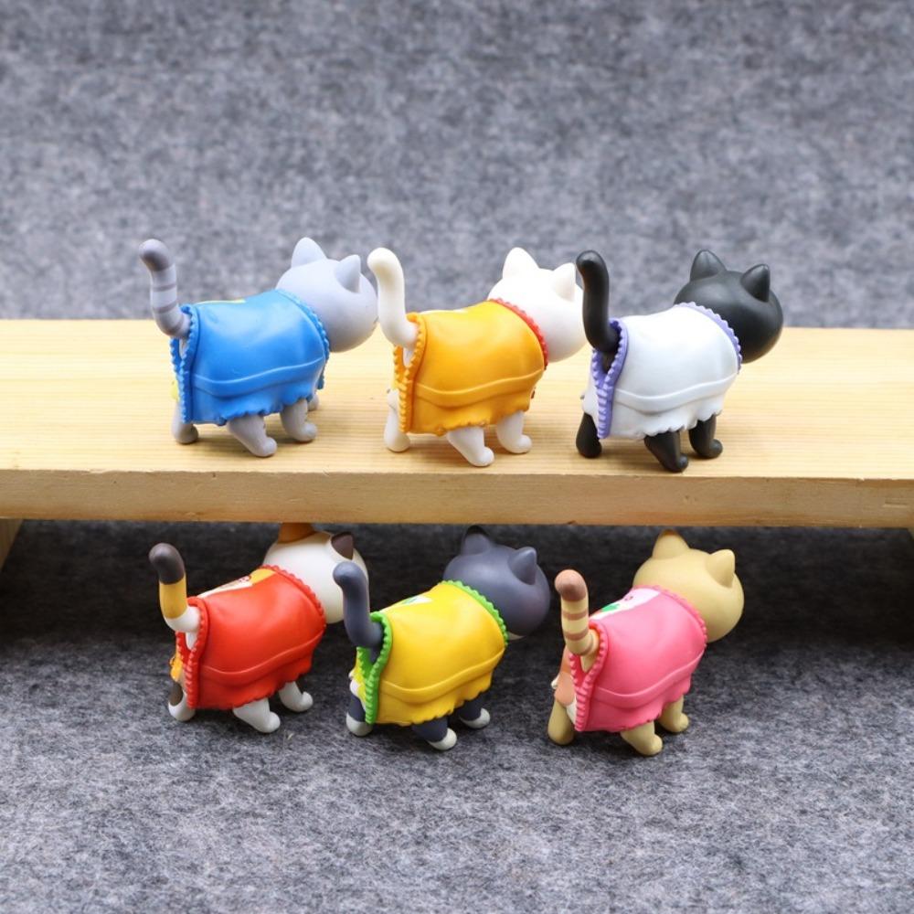Walking Animal Cat Model Doll Toys PVC Mini Cat Ornaments Cute Snack Cat Figure Toys  Holiday Gift