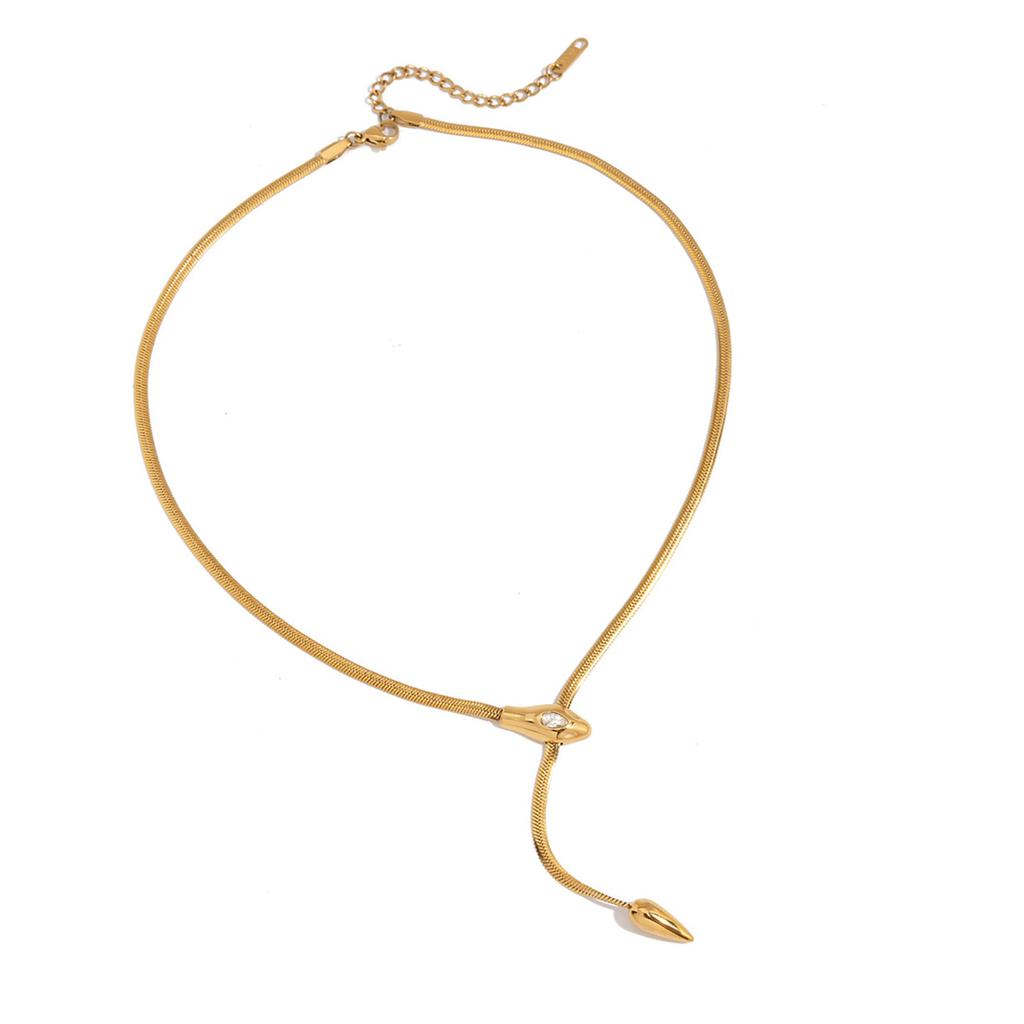 Adjustable Length Y Shaped Zircon Necklace In Stainless Steel Stylish Clavicle Chain For Women Elegant Jewelry Gift