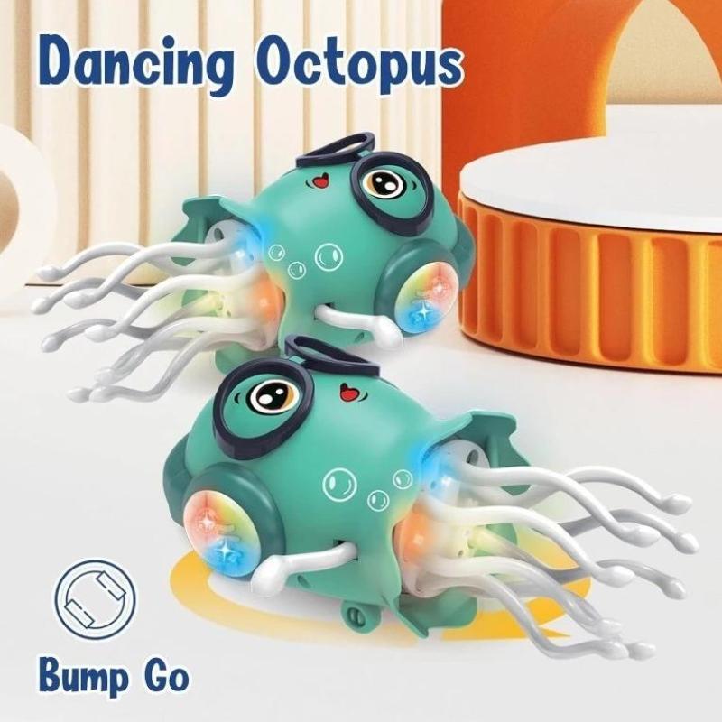 Dancing Jelly Fish Toy Smart Tentacle Explorer With Led Lights Music Automatic Obstacle Sensor Toy