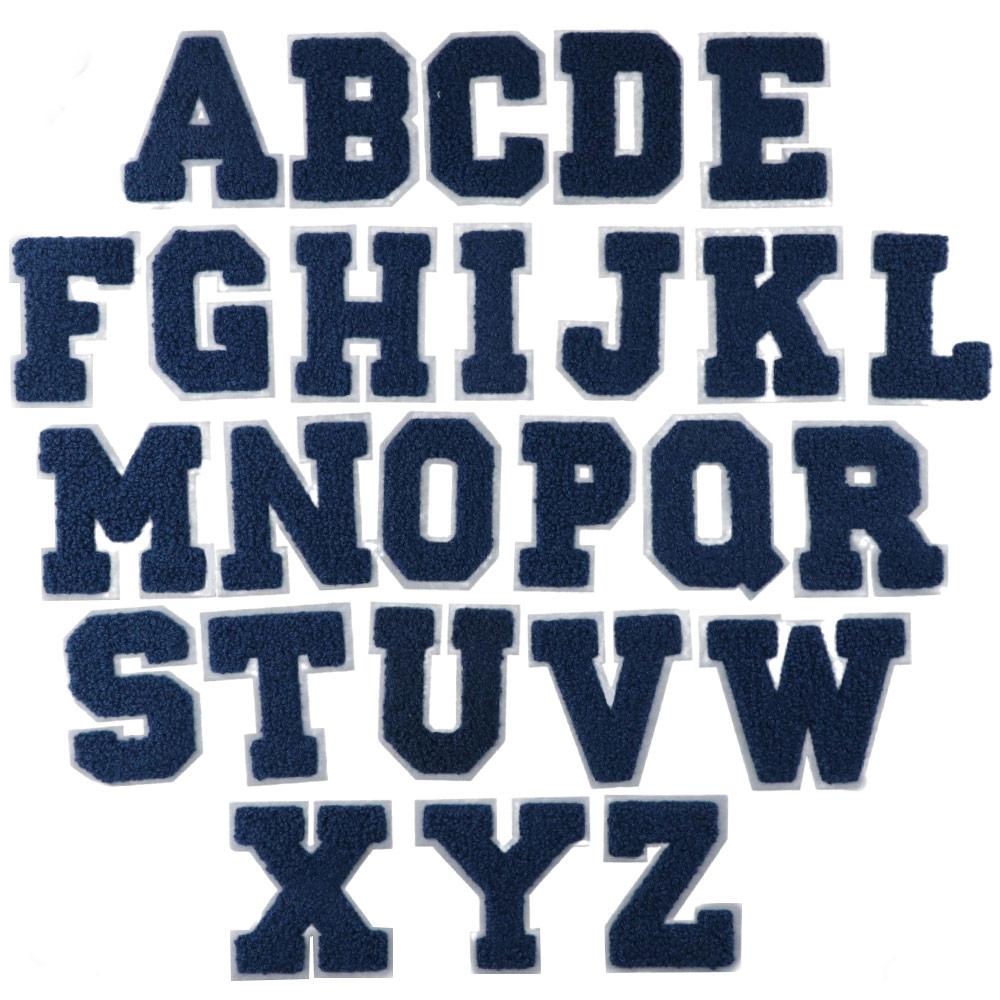 

26 Pcs Bags Blue Chenille Letter Patch Alphabet Embroidered Hats антична латунь кольору