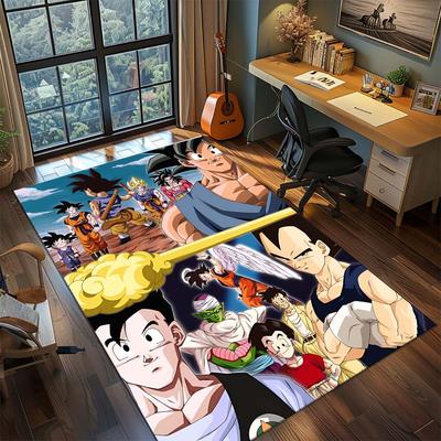 Dragon Ball Goku Anime Rug Carpet Large Area Rug Non Slip Washable Floor Mat Gamer Room Bedroom Home Decor -QJY
