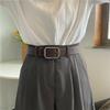 Korean Style Trendy Retro Belt With Square Buckle For Youth Perfect For Jeans And Casual Wear