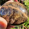 1pc Black Moonstone Palm Stone Polished Natural Crystal Gem for Relaxation and Relief Unscented Solid Moonstone Tumbled Stone