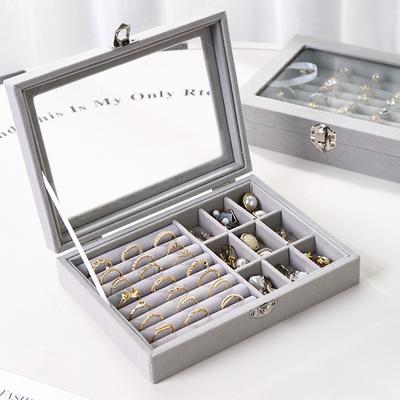1PC Jewelry Classification Storage Box - Transparent Visible Holder for Earrings Rings Necklaces Display