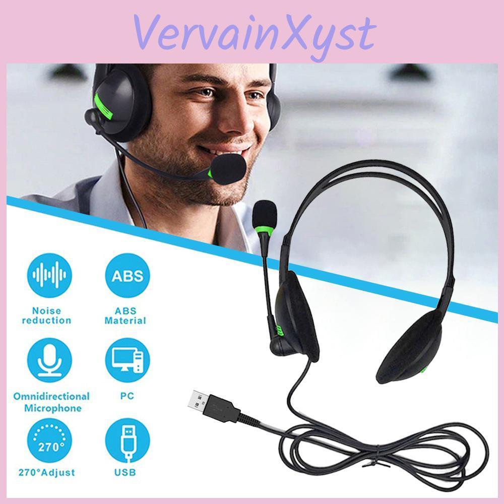 Headphones With Microphone 35mm Wired Noise Cancelling Headset Business Call Center Usb Earphone Helmet For Laptop Pc Computer