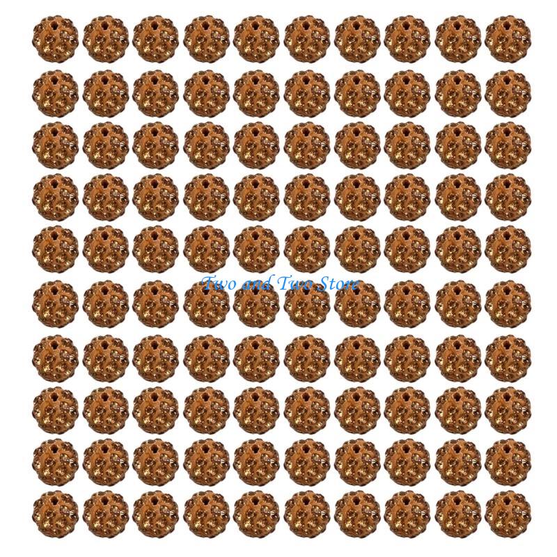 HX6F 100pcs 10mm Disco Ball Clay Beads Round Diamond Clay Bead Jewelry Craft Supplies