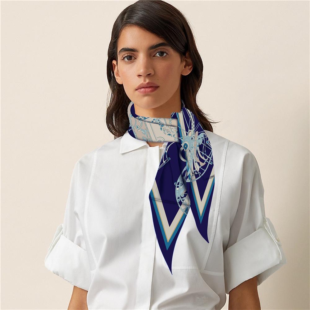 Diamond Scarf Carriage Print Brand Silk Scarves Wraps Women Luxury Bandana Headband Lady Hijabs Foulards Neckerchief Shawls