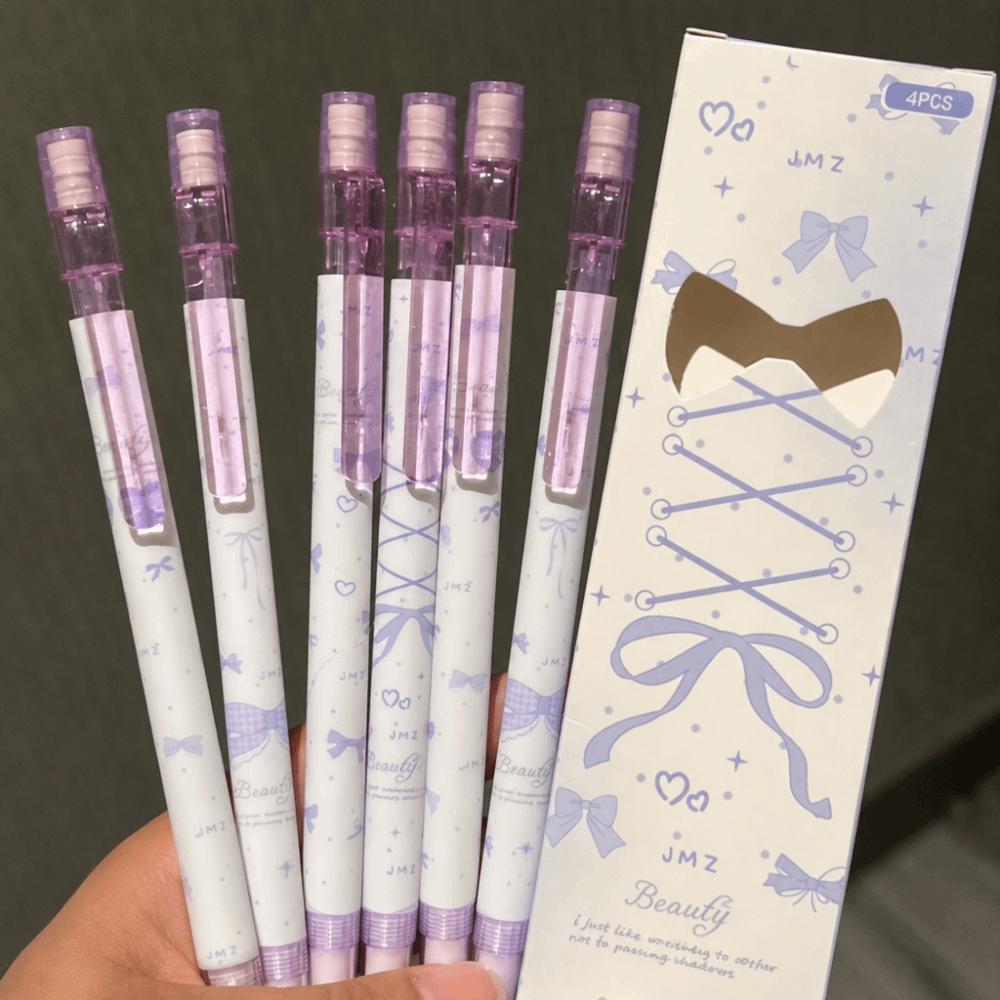 4PCS/Set Bow Series Mechanical Pencil No-Sharpen Automatic Pencils Kawaii Writing Pencils Gift