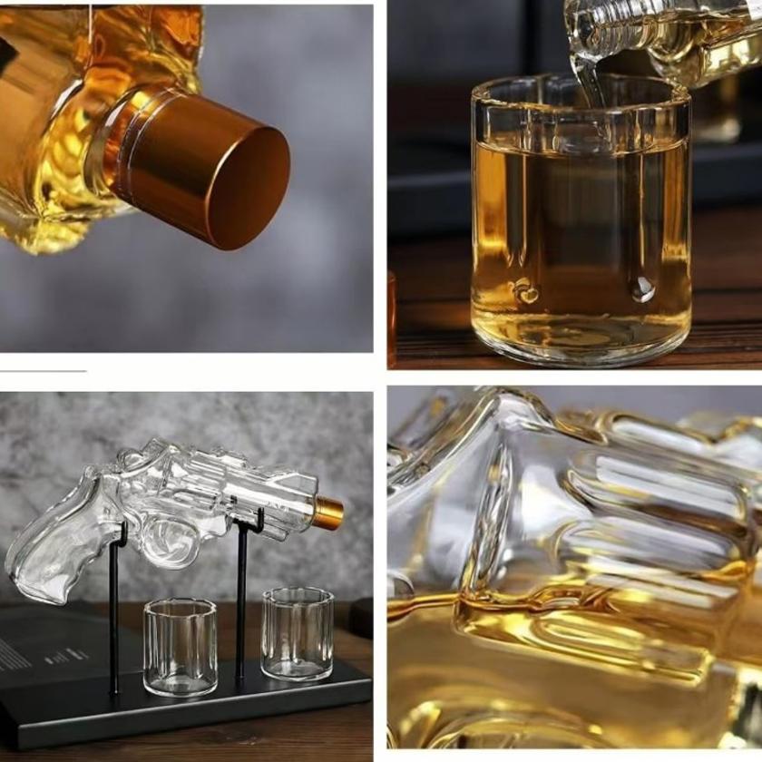 Gun Whiskey Decanter Sets With 2 Bullet Glasses Personalized Liquor Dispenser Liquor Scotch Bourbon Vodka Best Gifts for Dad