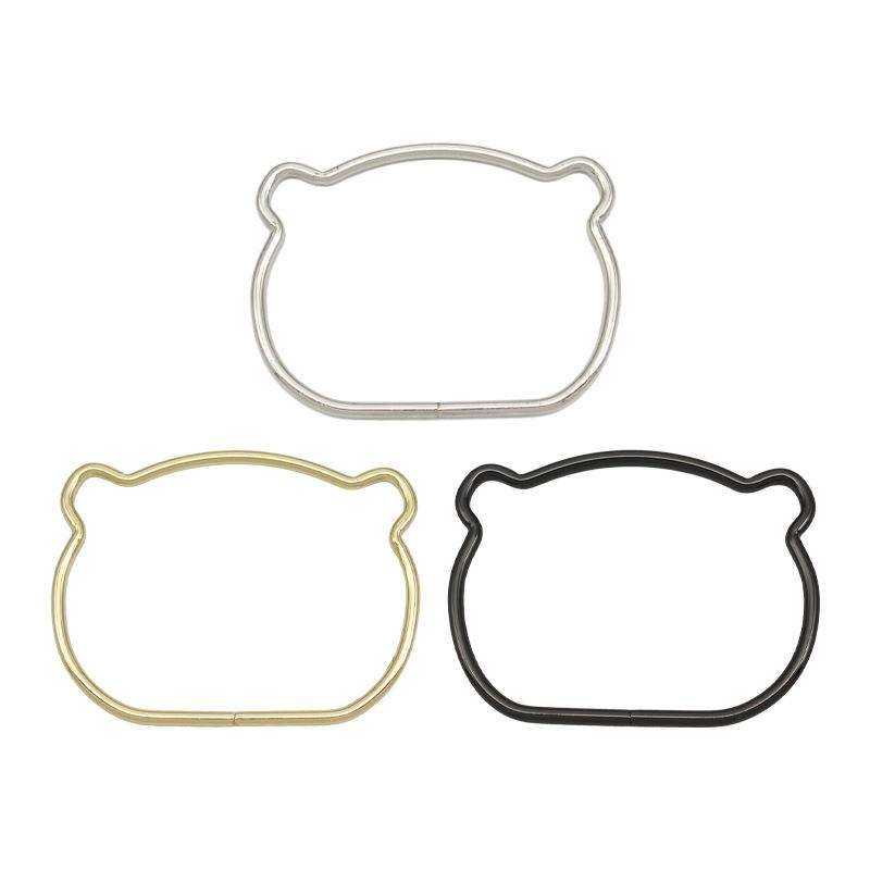 Cat/Bear Shapes Bag Handle Fashionable Iron Not Easily Fade Luggage Hardware Accessories Sturdy Bag Carrying Ring Diy