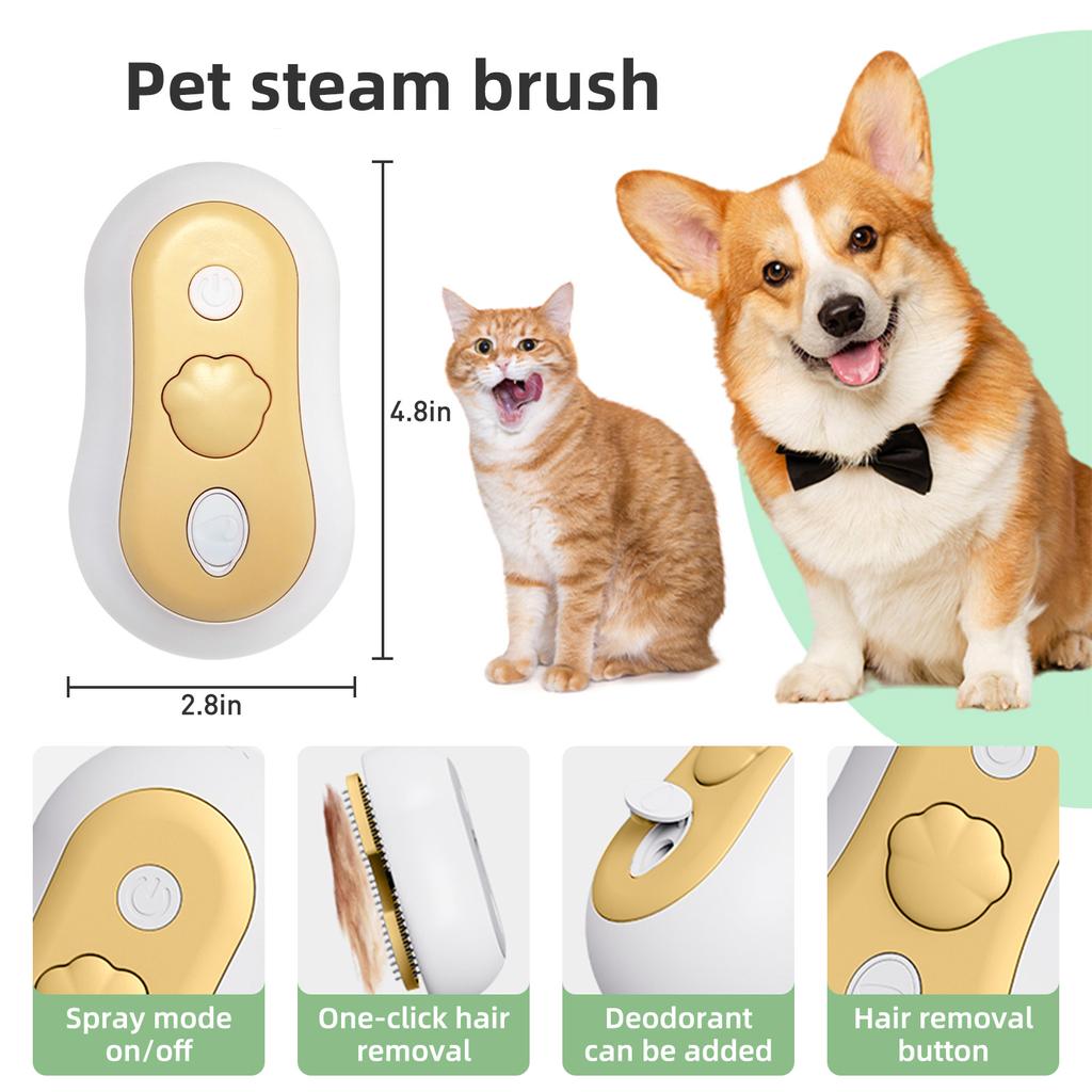 3 in 1 Electric Cat Spray Comb USB Smart Silent Cat Dog Steam Brush Grooming Tool Antistatic Massage Pet Comb With Water Tank