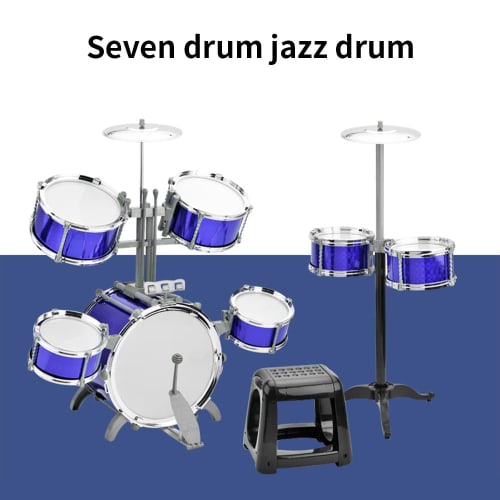 Btuty Electronic Drum Set, Jazz Drum Kit with Stool, 7 Drums, Percussion Instrument for Beginners, Holiday Gift, Thick PVC Drum Heads, Easy Installati