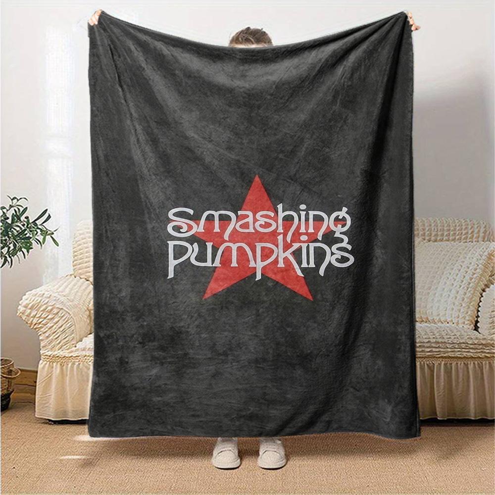 1pc Smashing Pumpkins Themed Printed Soft and Comfortable Home Blanket, Small Throw Blanket, Nap Blanket, Suitable as a Gift l086
