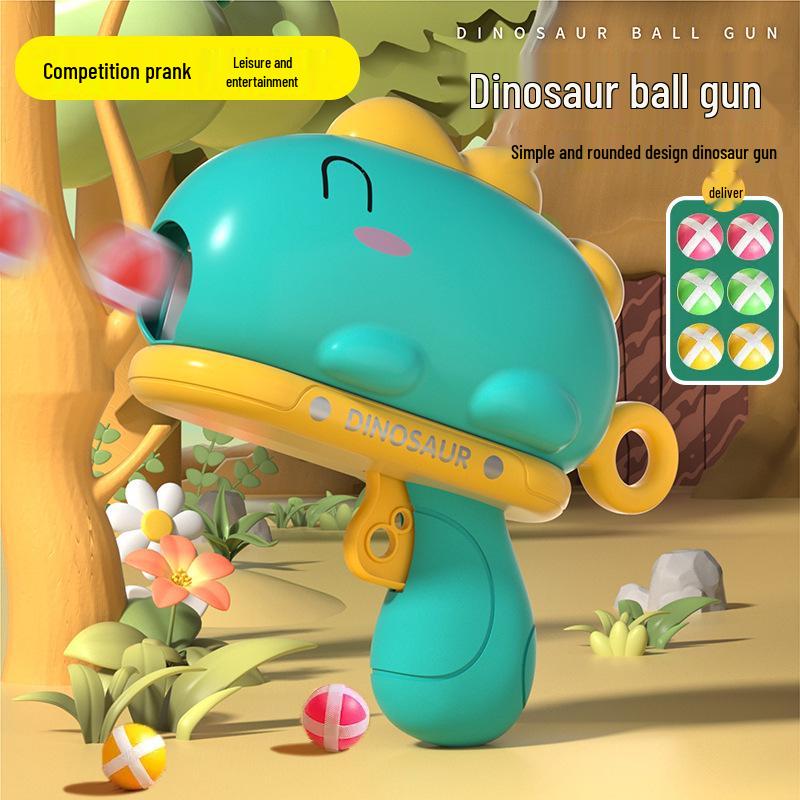 Dinosaur Rapid-Fire Sticky Ball Gun for Kids' Indoor Play