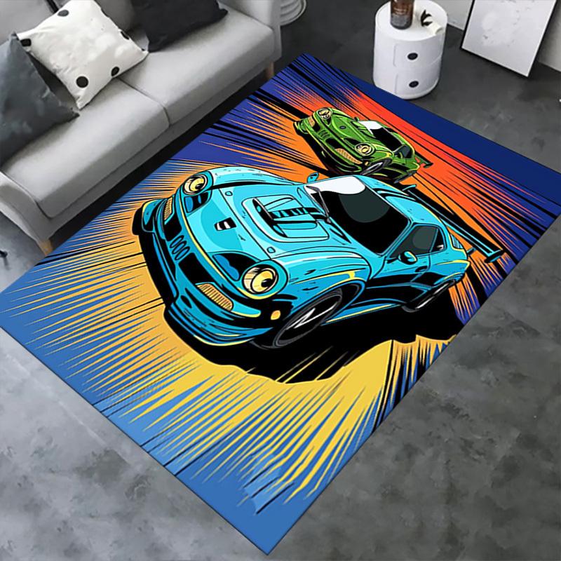 Speed, Race, Cars Office Carpet Soft Polyester Entrance Carpet Washable Non slip Machine Washable In