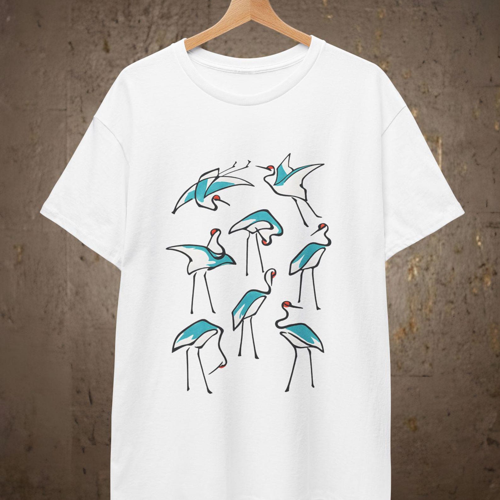 Blue Herons T shirt | KATSUSHIKA HOKUSAI M