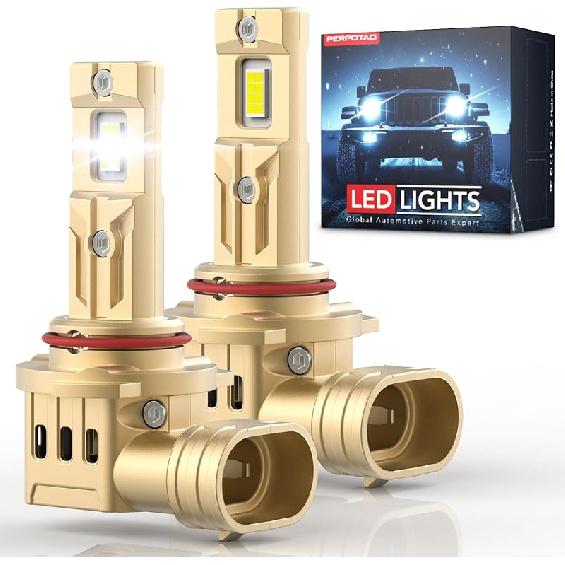 H11 9005 Bulbs Combo, 70,000LM 800% Ultra-Brightness, 60,000H Lifespan, 1:1 Halogen Mini Size, 6000K White, IP68, Plug-And-Play, 4-PACK
