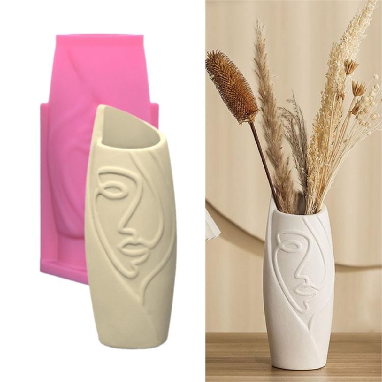 Delicate Half Face Vase Silicone Mold Artistic Half Face Vase Silicone Mold Handmade Succulent Pots and Planter Moulds