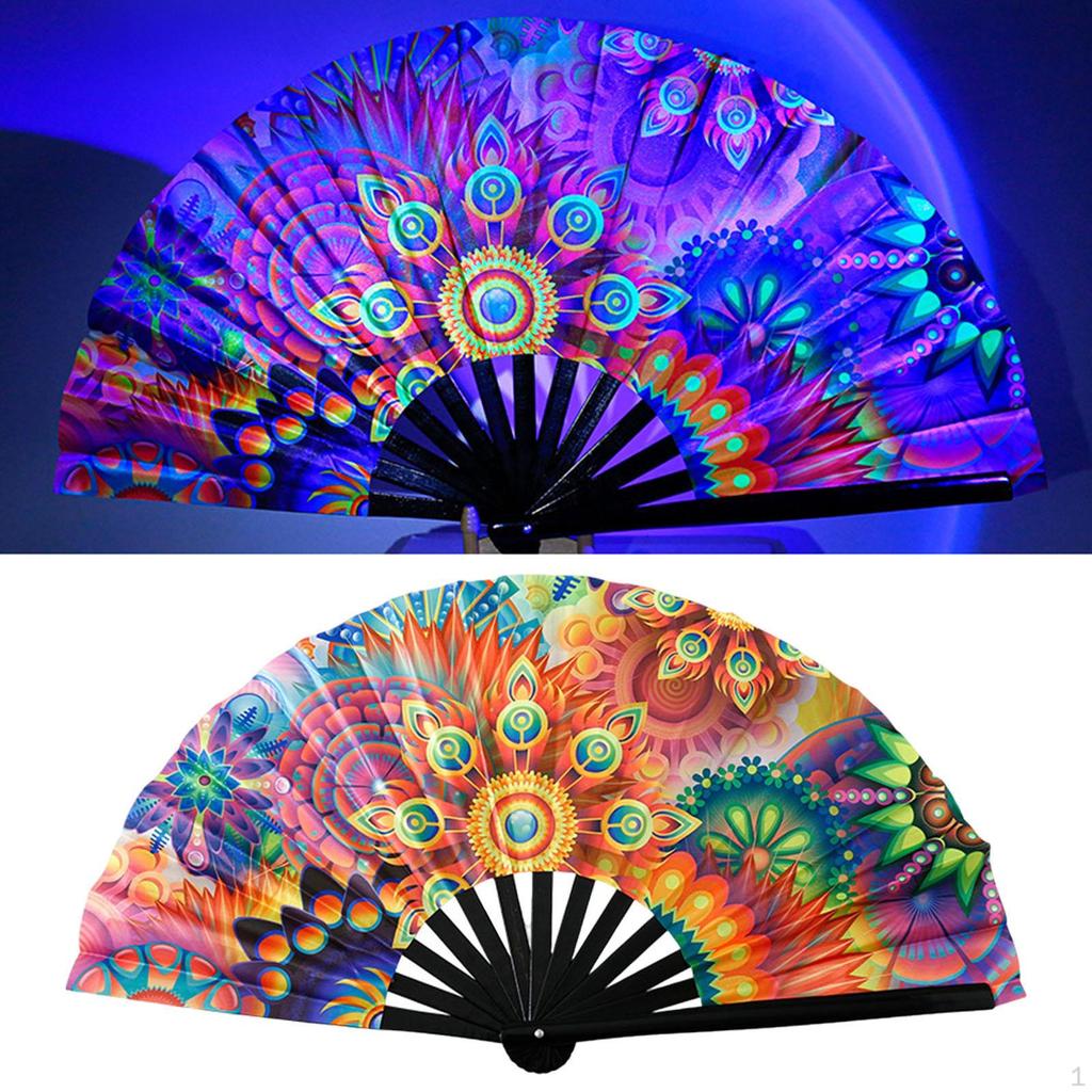 Foldable Hand Fan Bamboo Frame for Festival Wedding Birthday